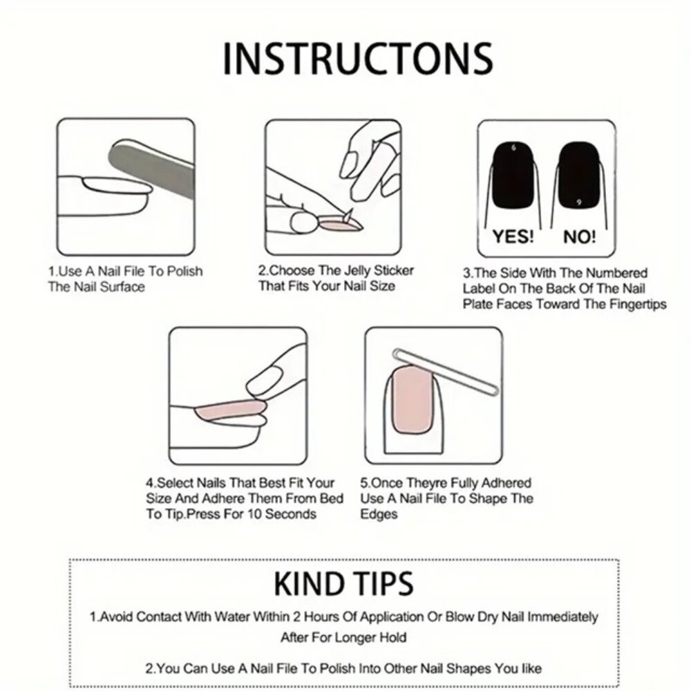 New Cute Doll Colorful Glossy Finish Press On Nails Sets - Picture 4 of 6